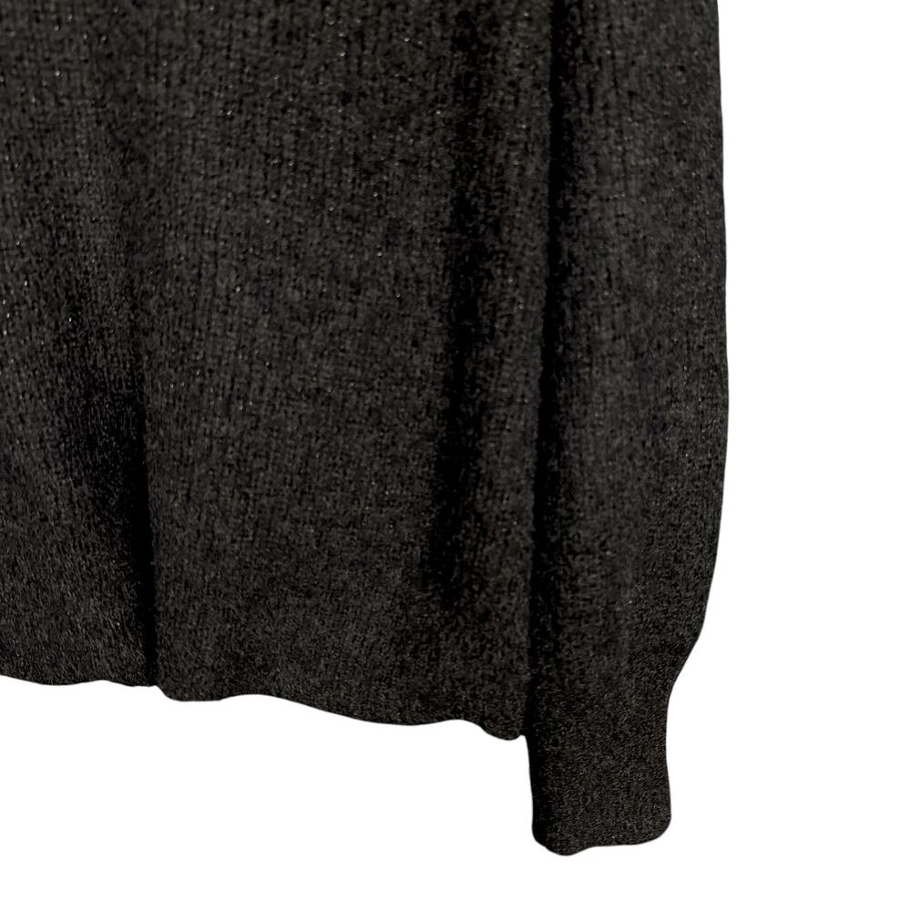 Madewell Women's Large Black Ribbed Funnel Neck Knit Stretch Casual Sweater - Picture 6 of 8